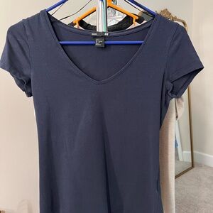 H&M Blue Fitted Short Sleeve Tee